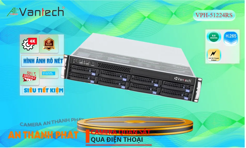 ✓ Đầu Ghi VanTech Thiết kế Đẹp VPH-51224RS