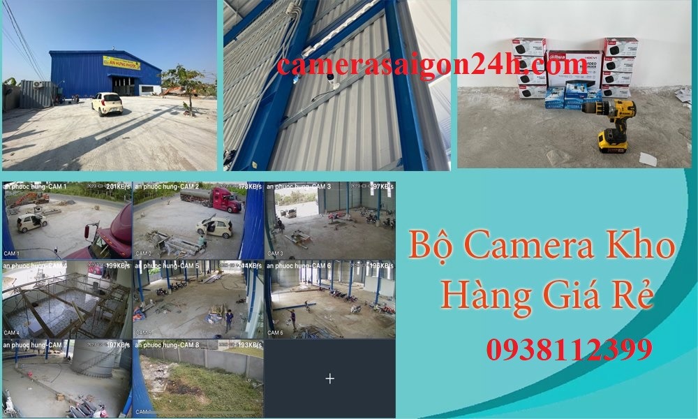 Hình ảnh demo lắp camera nhà xưởng giá rẻ