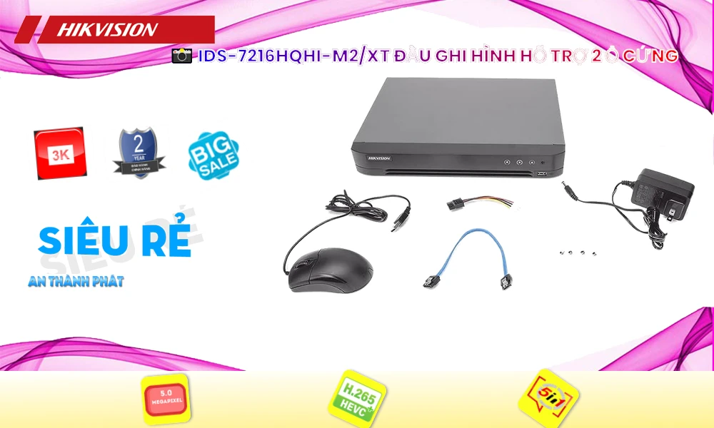 Đầu Ghi 16 Kênh iDS-7216HQHI-M2/XT Chính Hãng Hikvision